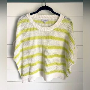 Evereve Ivy Open Weave Tee in Keylime Colorway